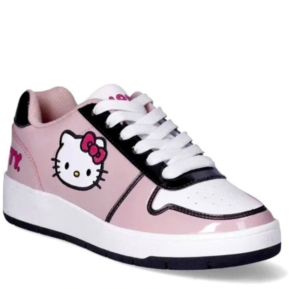 Women's Hello Kitty Pink and Black Casual Sneakers/ Tennis Shoes Size 8